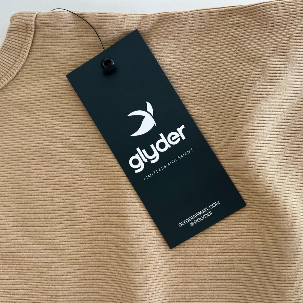Glyder ribbed “go to” tank in tan. - Picture 1 of 5
